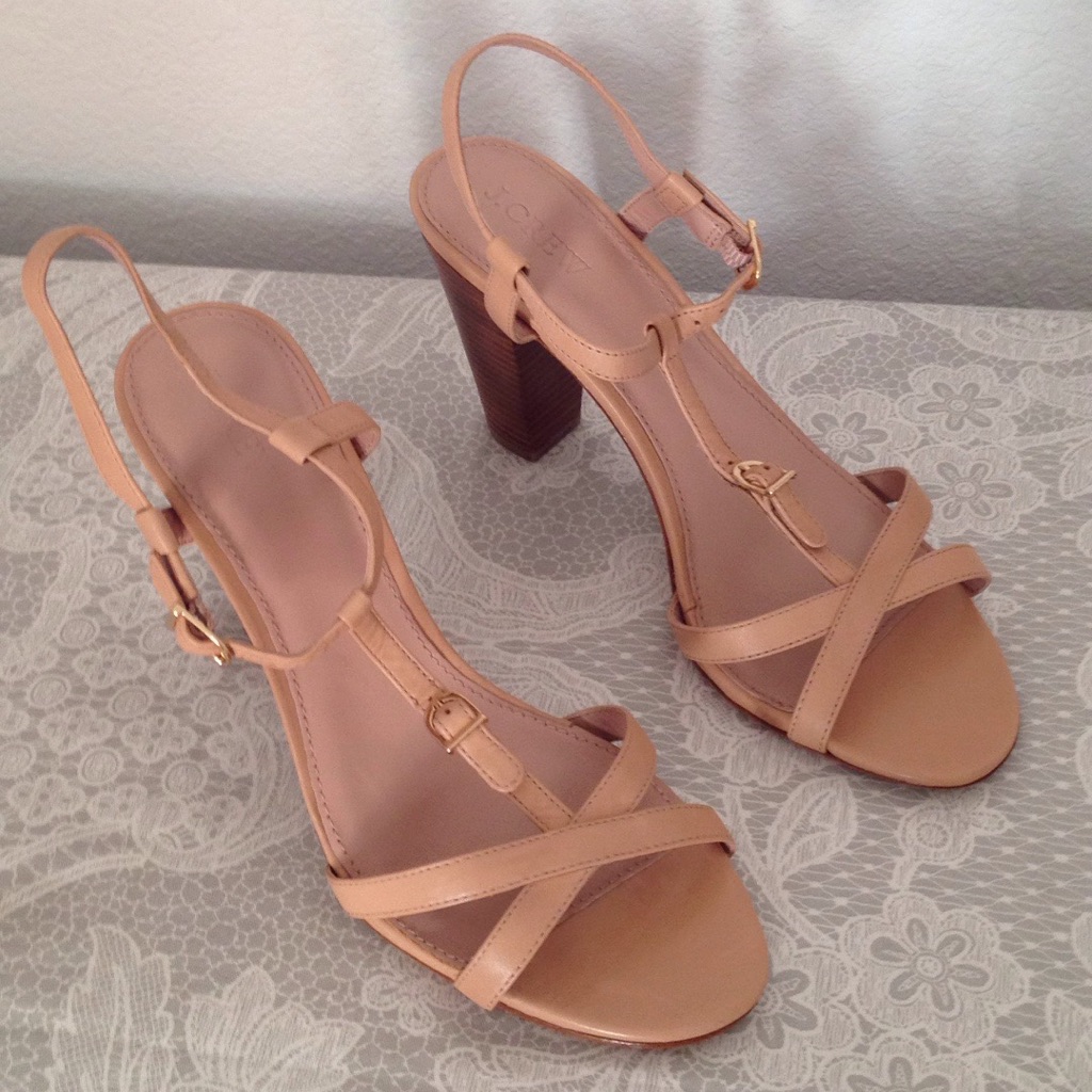 J.Crew Nude T Strap Sandals